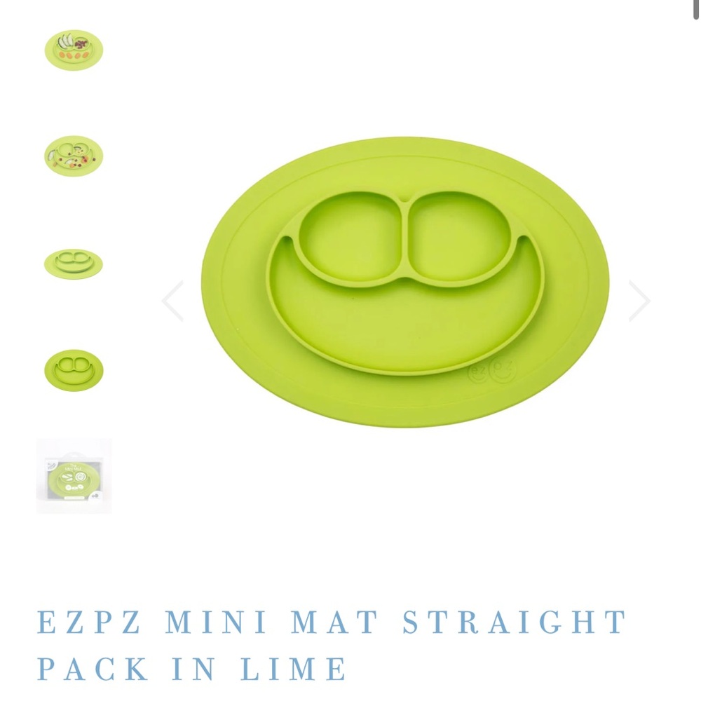 ezpz The Mini Mat all in one placemat and plate in lime green